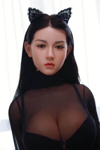 170cm Silicone head with implanted hair Godess
